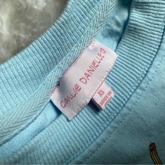 Callie Danielle Outfit Crew Neck Sweatshirt Shorts School Teacher Apple Pencils - Picture 14 of 14